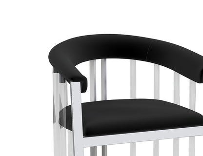 Chintaly - TRISHA - Contemporary Steel & Solid Acrylic Arm Chair - 1 Per Box - TRISHA-AC-CHM-BLK veiw 4