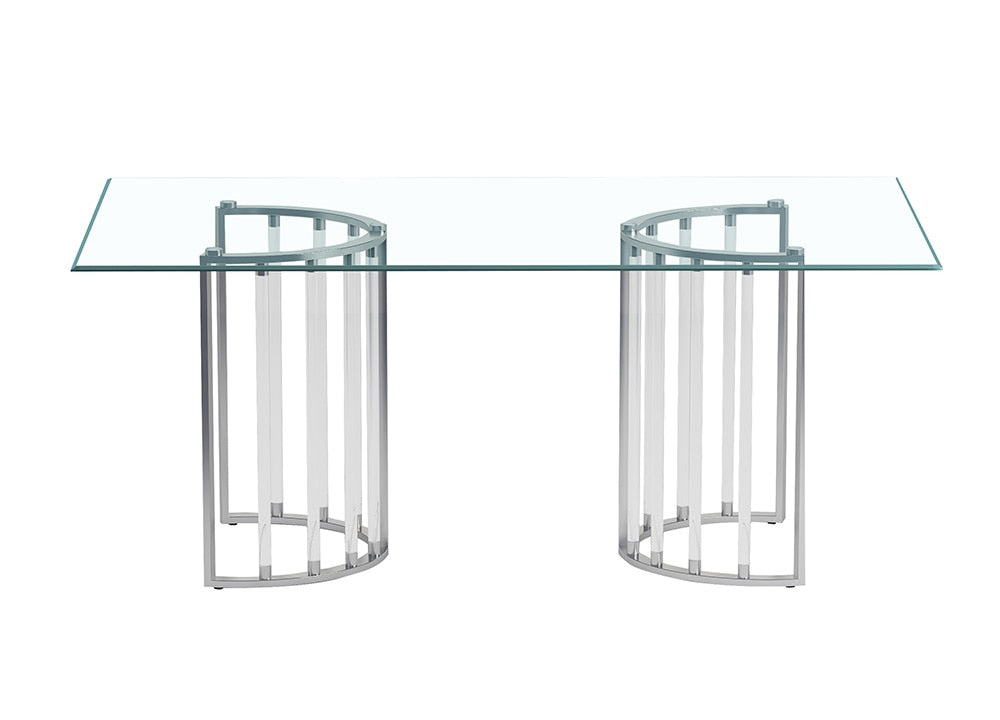 Chintaly - TRISHA - Dining set w/ 36inx 60in Glass Top Table & Acrylic Arm Chairs - TRISHA-5PC-3660 veiw 5