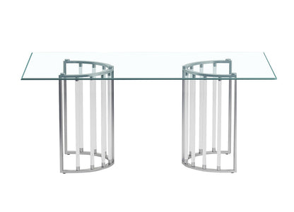 Chintaly - TRISHA - Dining set w/ 36inx 60in Glass Top Table & Acrylic Arm Chairs - TRISHA-5PC-3660 veiw 5