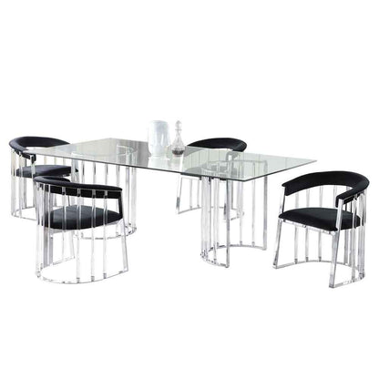 Chintaly - TRISHA - Dining set w/ 42inx 72in Glass Top Table & Acrylic Arm Chairs - TRISHA-5PC-4272 veiw 1