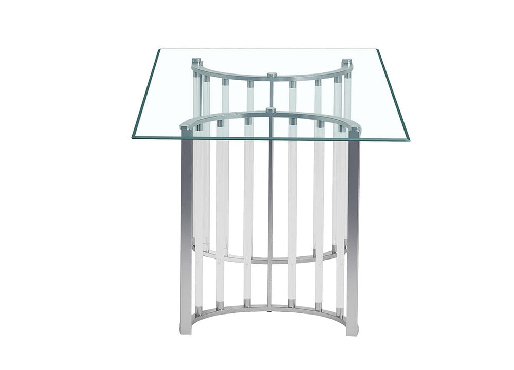 Chintaly - TRISHA - Dining set w/ 42inx 72in Glass Top Table & Acrylic Arm Chairs - TRISHA-5PC-4272 veiw 3