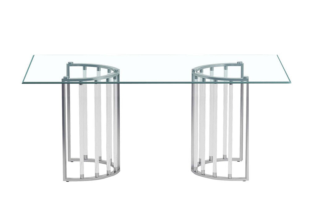 Chintaly - TRISHA - Dining set w/ 42inx 72in Glass Top Table & Acrylic Arm Chairs - TRISHA-5PC-4272 veiw 4