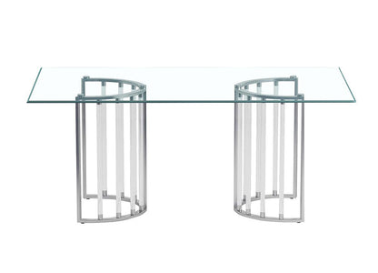 Chintaly - TRISHA - Dining set w/ 42inx 72in Glass Top Table & Acrylic Arm Chairs - TRISHA-5PC-4272 veiw 4