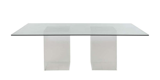 Chintaly - Valerie Contemporary 72in Rectangular Glass Dining Table - VALERIE-DT-RCT-4272 veiw 2