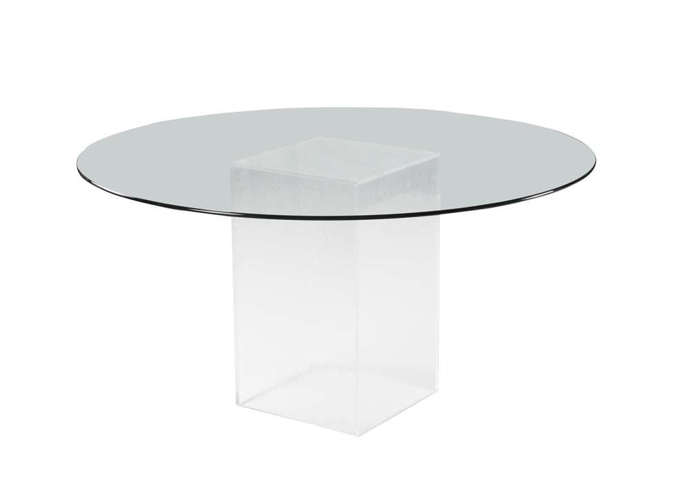 Chintaly - Valerie Contemporary Round Tempered Glass Dining Table - VALERIE-DT-RND-54 veiw 1