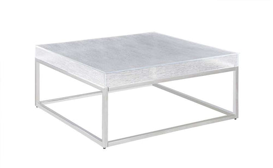 Chintaly - Valerie Contemporary Square Cocktail Table w/ Acrylic Top & Steel Frame - VALERIE-CT-SQ veiw 1
