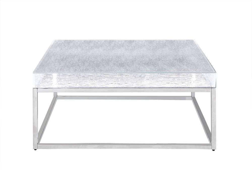 Chintaly - Valerie Contemporary Square Cocktail Table w/ Acrylic Top & Steel Frame - VALERIE-CT-SQ veiw 2