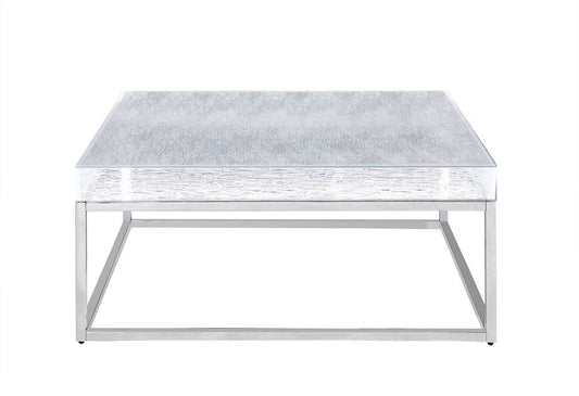 Chintaly - Valerie Contemporary Square Cocktail Table w/ Acrylic Top & Steel Frame - VALERIE-CT-SQ veiw 2