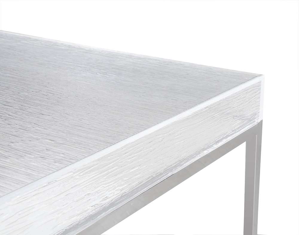 Chintaly - Valerie Contemporary Square Cocktail Table w/ Acrylic Top & Steel Frame - VALERIE-CT-SQ veiw 3