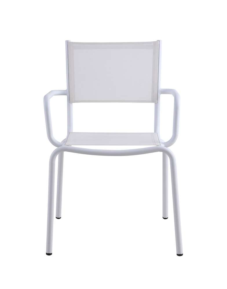 Chintaly - Ventura Outdoor Arm Chair w/ Aluminum Frame (Set of 4) - VENTURA-AC-WHT veiw 2
