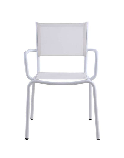 Chintaly - Ventura Outdoor Arm Chair w/ Aluminum Frame (Set of 4) - VENTURA-AC-WHT veiw 2