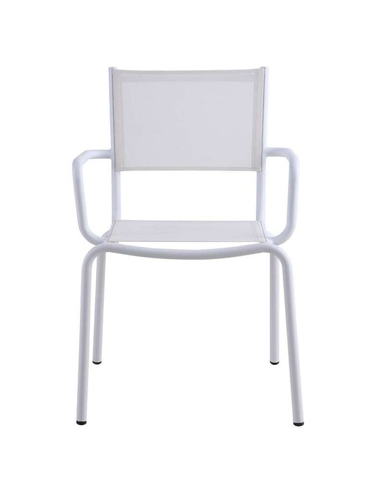 Chintaly - Ventura Outdoor Arm Chair w/ Aluminum Frame (Set of 4) - VENTURA-AC-WHT veiw 2