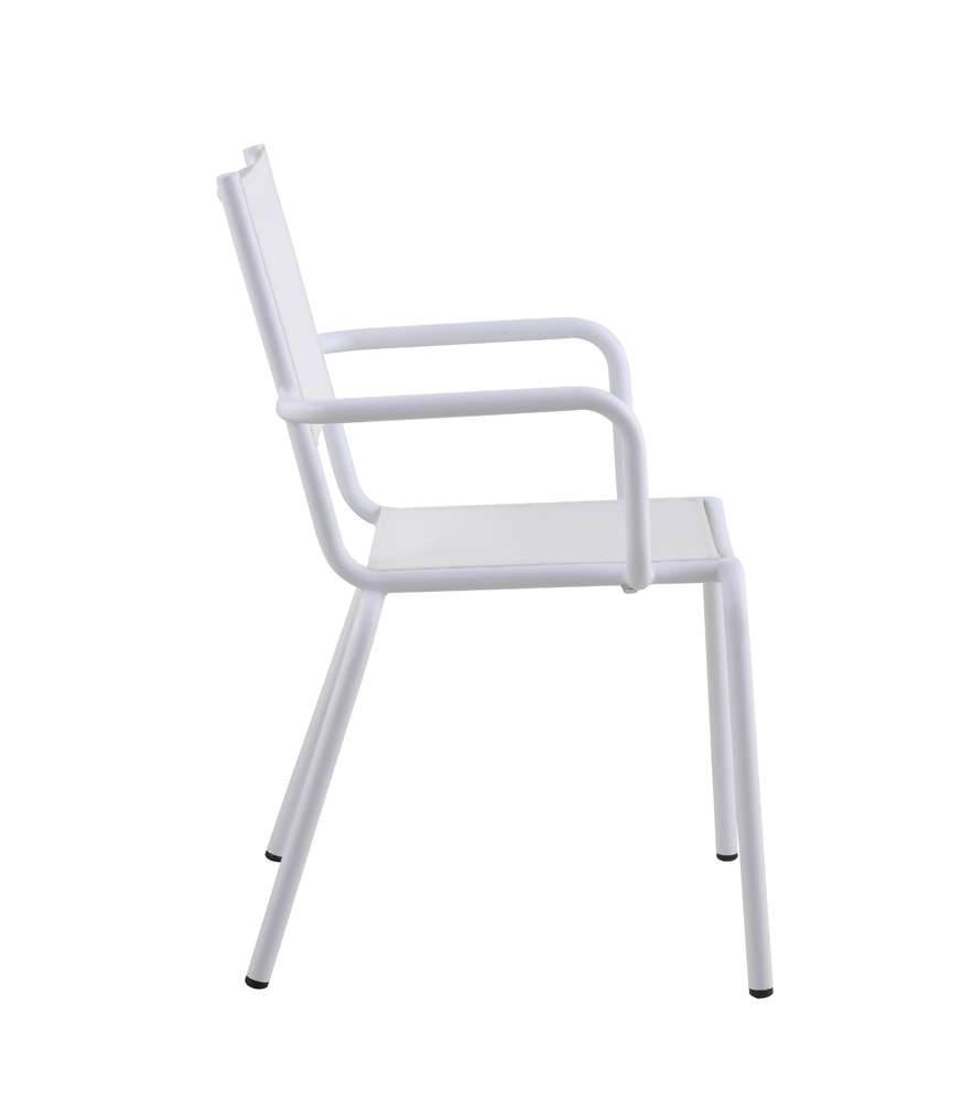 Chintaly - Ventura Outdoor Arm Chair w/ Aluminum Frame (Set of 4) - VENTURA-AC-WHT veiw 3