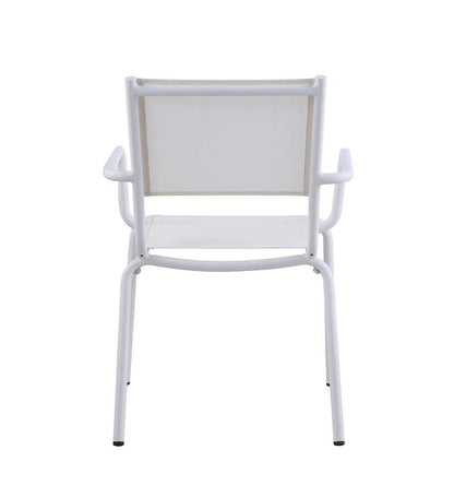 Chintaly - Ventura Outdoor Arm Chair w/ Aluminum Frame (Set of 4) - VENTURA-AC-WHT veiw 5
