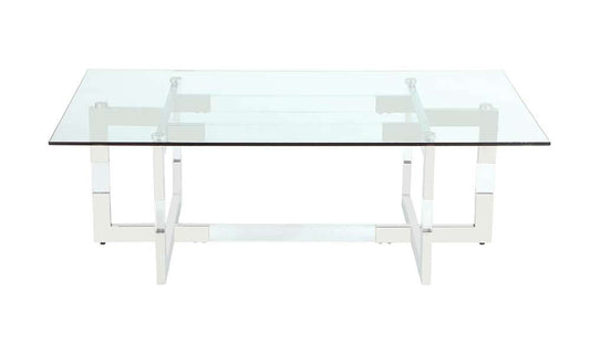 Chintaly - Yasmin Contemporary Glass Cocktail Table w/ Acrylic Floating Base - YASMIN-CT veiw 2