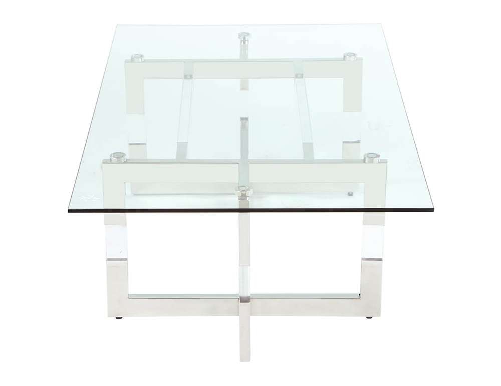 Chintaly - Yasmin Contemporary Glass Cocktail Table w/ Acrylic Floating Base - YASMIN-CT veiw 3
