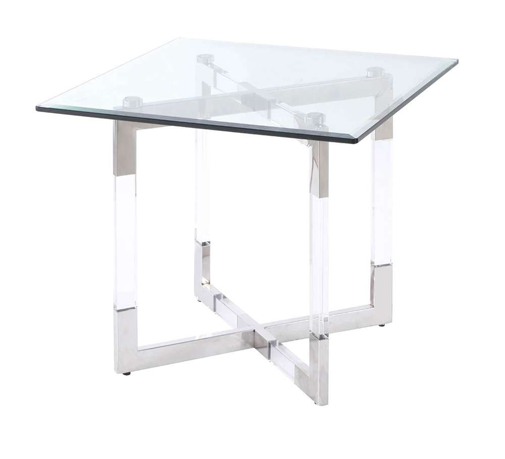 Chintaly - Yasmin Contemporary Glass Lamp Table w/ Acrylic Floating Base - YASMIN-LT veiw 1