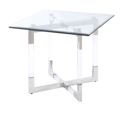 Chintaly - Yasmin Contemporary Glass Lamp Table w/ Acrylic Floating Base - YASMIN-LT veiw 1