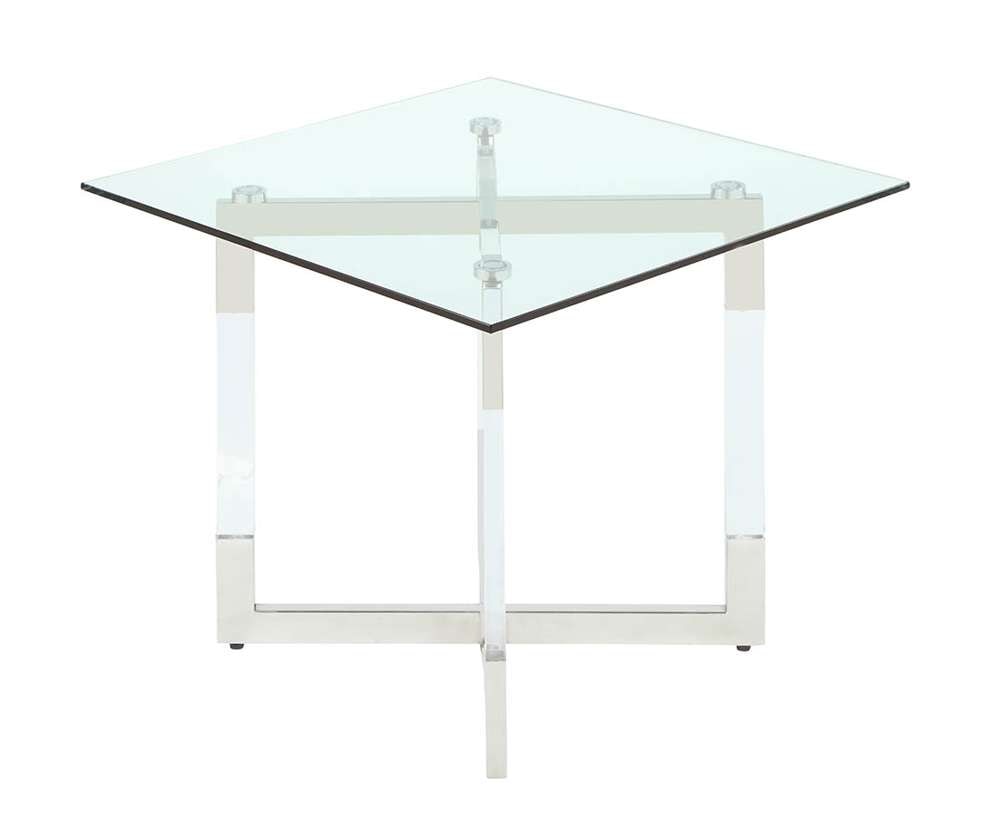 Chintaly - Yasmin Contemporary Glass Lamp Table w/ Acrylic Floating Base - YASMIN-LT veiw 3