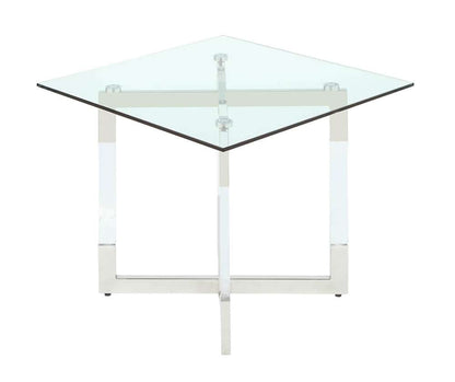 Chintaly - Yasmin Contemporary Glass Lamp Table w/ Acrylic Floating Base - YASMIN-LT veiw 3