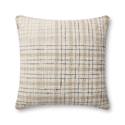 Chris Loves Julia x Loloi - Cricket Beige  / Black 22 x 22 Cover Only Pillow - P299PCJ0013BEBLPIL3 veiw 1