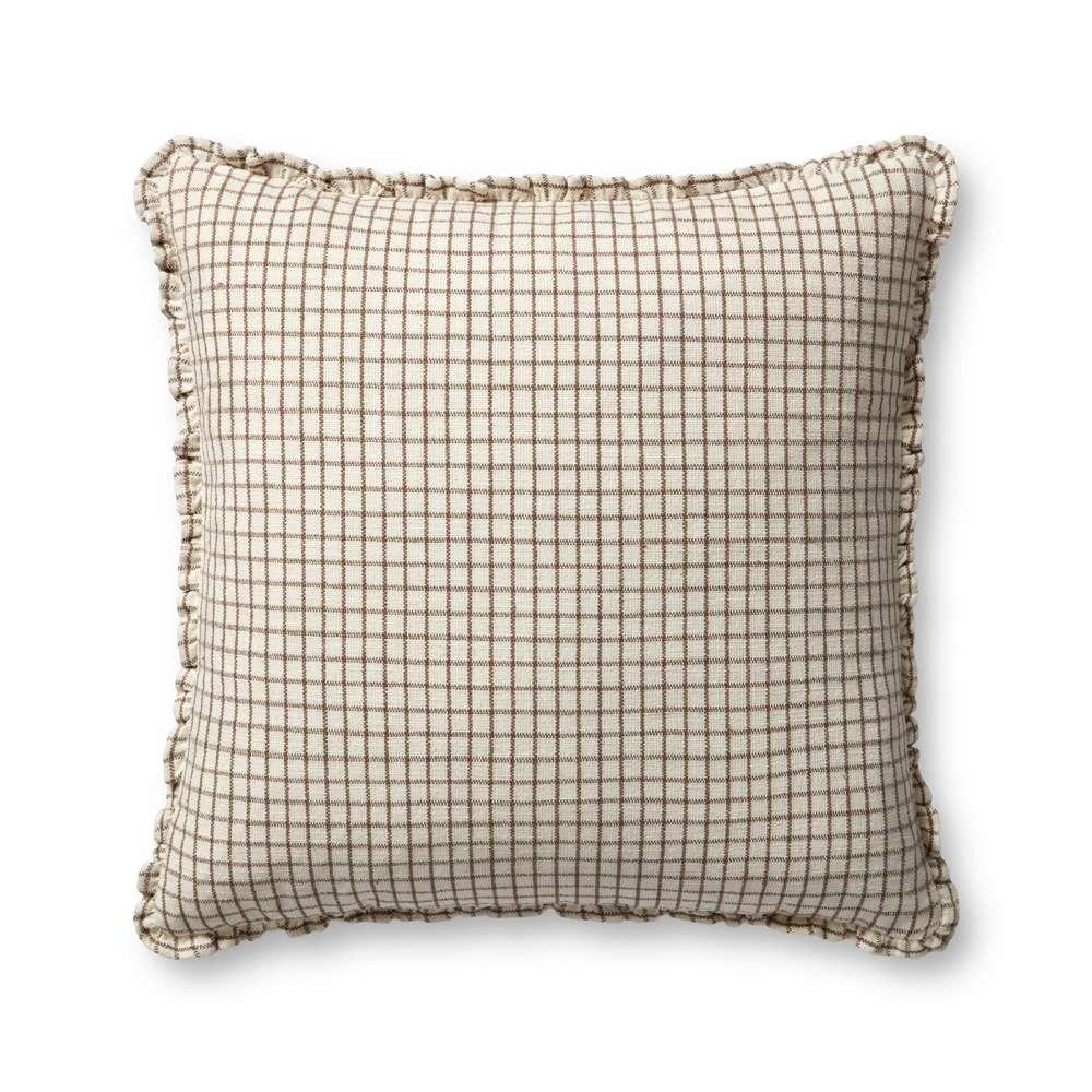 Chris Loves Julia x Loloi - Dinah Ivory  / Earth 22 x 22 Cover w/Down Pillow - DSETPCJ0012IVEAPIL3 veiw 1