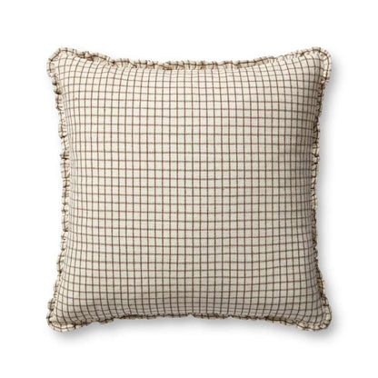 Chris Loves Julia x Loloi - Dinah Ivory  / Earth 22 x 22 Cover w/Down Pillow - DSETPCJ0012IVEAPIL3 veiw 1