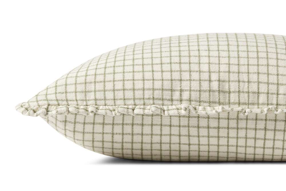 Chris Loves Julia x Loloi - Dinah Ivory  / Moss 16 x 26 Cover Only Pillow - P297PCJ0012IVMOPI15 veiw 3