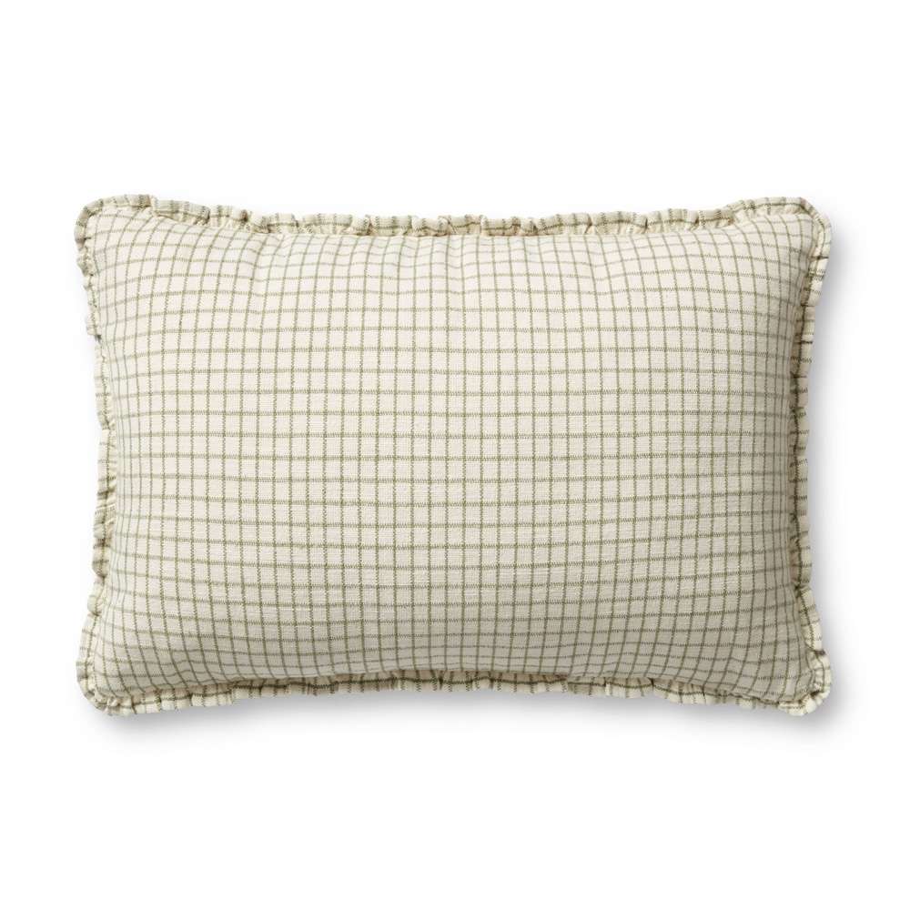 Chris Loves Julia x Loloi - Dinah Ivory  / Moss 16 x 26 Cover w/Poly Pillow - PSETPCJ0012IVMOPI15 veiw 1