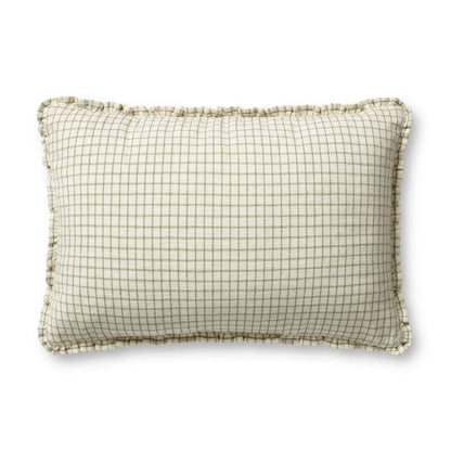 Chris Loves Julia x Loloi - Dinah Ivory  / Moss 16 x 26 Cover w/Poly Pillow - PSETPCJ0012IVMOPI15 veiw 1