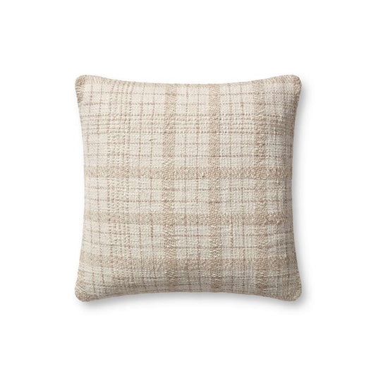 Chris Loves Julia x Loloi - Fern Ivory  / Beige 18 x 18 Cover w/Poly Pillow - PSETPCJ0015IVBEPIL1 veiw 1