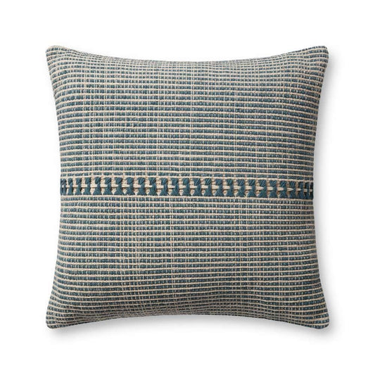 Chris Loves Julia x Loloi - Harvey Blue  / Natural 22 x 22 Cover Only Pillow - P307PCJ0018BBNAPIL3 veiw 1