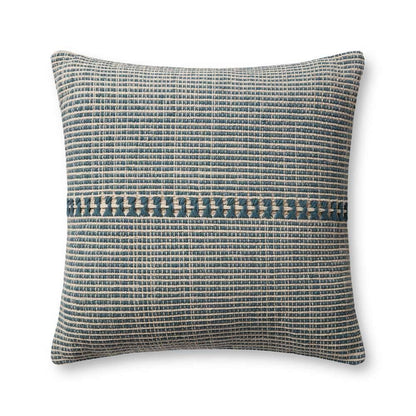 Chris Loves Julia x Loloi - Harvey Blue  / Natural 22 x 22 Cover w/Poly Pillow - PSETPCJ0018BBNAPIL3 veiw 1
