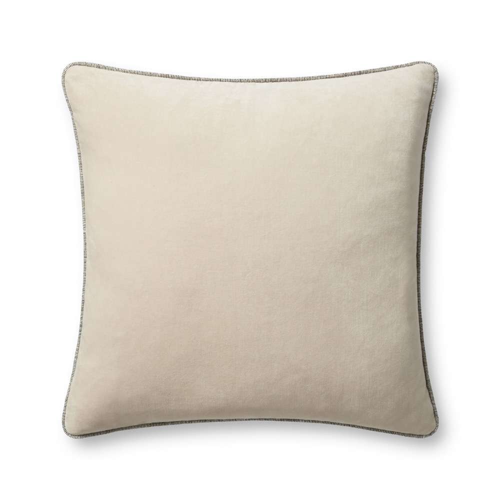 Chris Loves Julia x Loloi - Liza Ivory 22 x 22 Cover w/Poly Pillow - PSETPCJ0020IV00PIL3 veiw 1