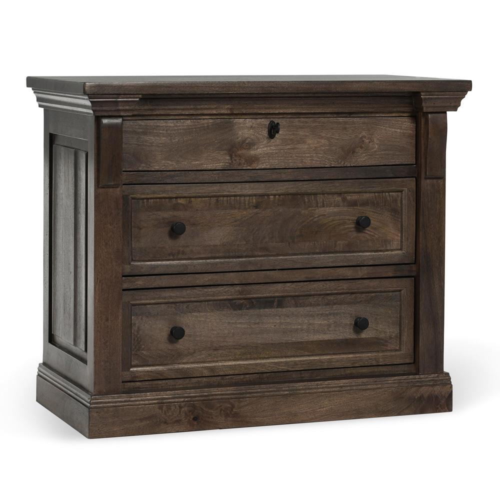 Classic Home - Adelaide Three-Drawer Mango Wood Nightstand In Cocoa Brown - 54010238 veiw 1