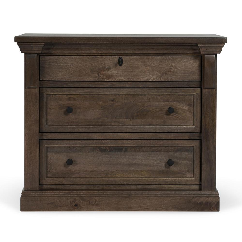Classic Home - Adelaide Three-Drawer Mango Wood Nightstand In Cocoa Brown - 54010238 veiw 2
