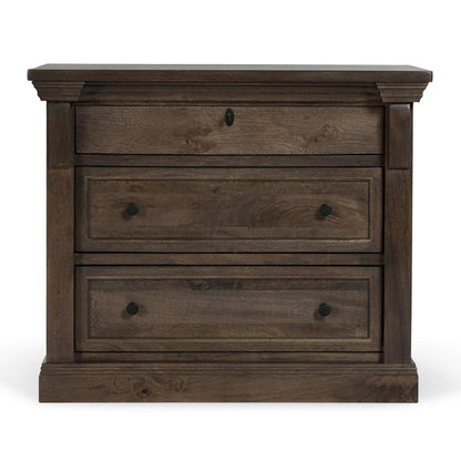 Classic Home - Adelaide Three-Drawer Mango Wood Nightstand In Cocoa Brown - 54010238 veiw 2