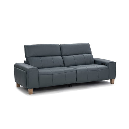 Classic Home - Alea Zero Gravity Power Recliner Upholstered Leather Sofa - Smoke Blue - 2223SF11