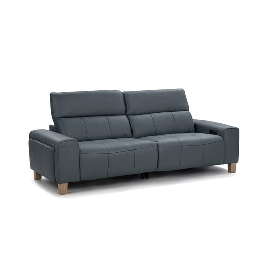Classic Home - Alea Zero Gravity Power Recliner Upholstered Leather Sofa - Smoke Blue - 2223SF11