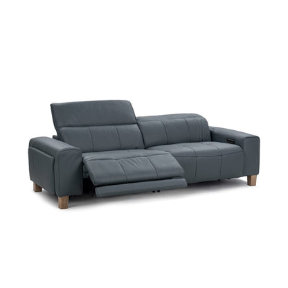 Classic Home - Alea Zero Gravity Power Recliner Upholstered Leather Sofa - Smoke Blue - 2223SF11