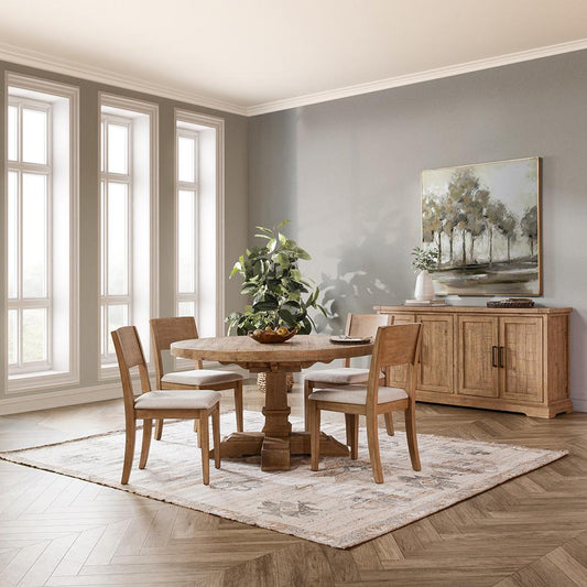 Classic Home  - Allegra 55in Reclaimed Pine Round Dining Table - Natural - 51031710 veiw 2