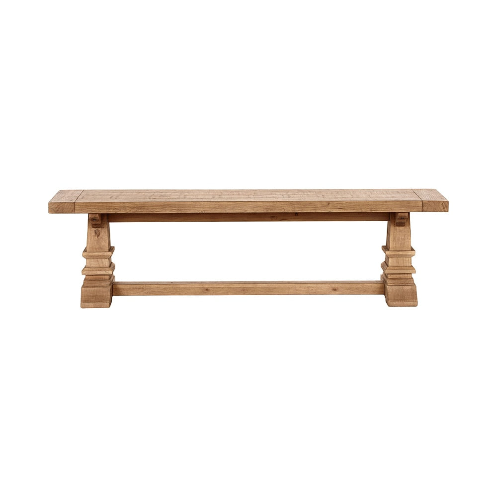 Classic Home  - Allegra Reclaimed Pine Wood Dining Bench - Natural - 53006343 veiw 2