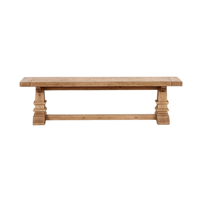Classic Home  - Allegra Reclaimed Pine Wood Dining Bench - Natural - 53006343 veiw 2