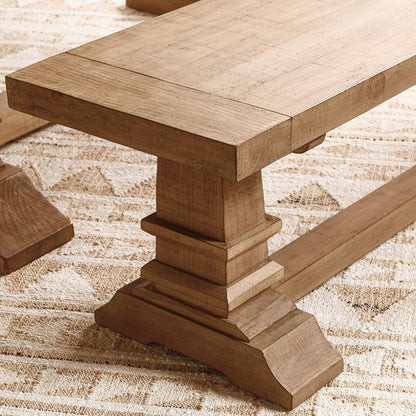 Classic Home  - Allegra Reclaimed Pine Wood Dining Bench - Natural - 53006343 veiw 8