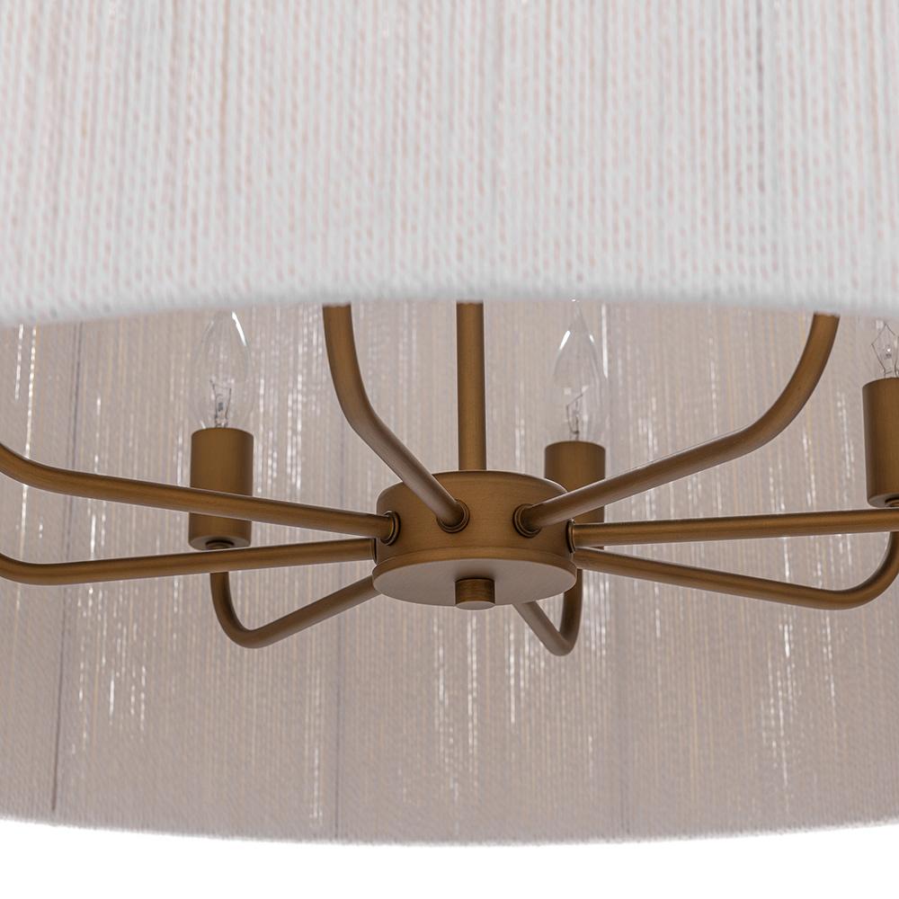 Classic Home  - Allyn Rattan Chandelier - White/Gold - 56004279 veiw 5