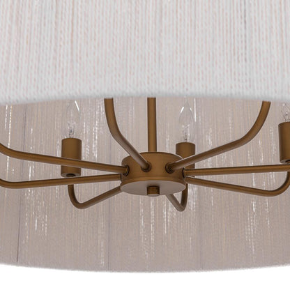 Classic Home  - Allyn Rattan Chandelier - White/Gold - 56004279 veiw 5