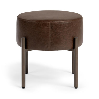 Classic Home - Ameica Top Grain Leather Accent Stool - Cocoa Brown - 53002145 view 1