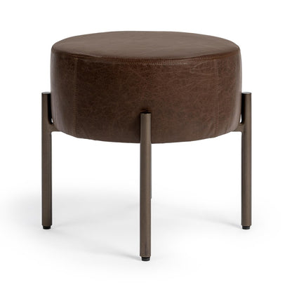 Classic Home - Ameica Top Grain Leather Accent Stool - Cocoa Brown - 53002145 view 3