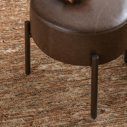 Classic Home - Ameica Top Grain Leather Accent Stool - Cocoa Brown - 53002145 view 8