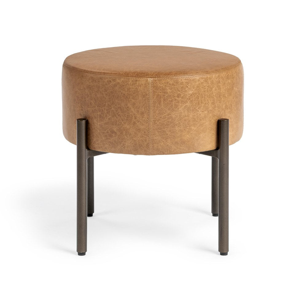 Classic Home - Ameica Top Grain Leather Accent Stool - Sedona Brown - 53002156 view 1